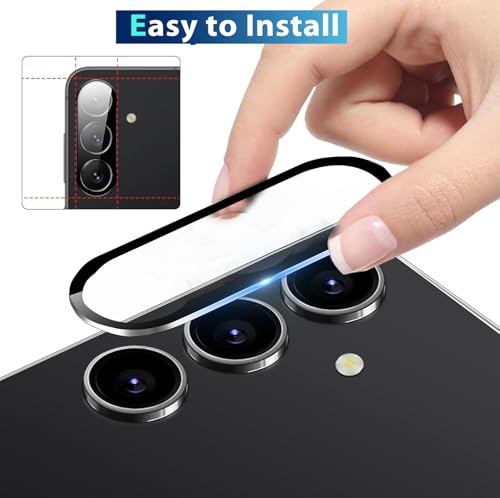 Zeking (2 Set for Samsung Galaxy A36 5G Camera Lens Protector, Scratch-Resistant HD Clarity Ultra-Thin 9H Tempered Glass with Aluminum Edging, Individual Metal Lens Cover (Black) - color: Black