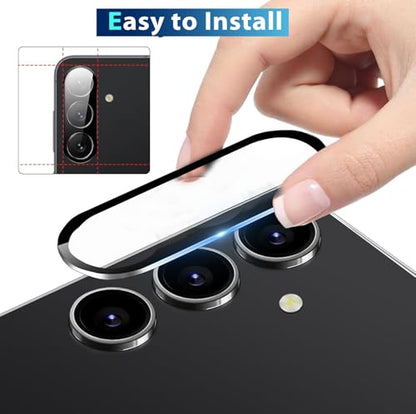 Zeking (2 Set for Samsung Galaxy A36 5G Camera Lens Protector, Scratch-Resistant HD Clarity Ultra-Thin 9H Tempered Glass with Aluminum Edging, Individual Metal Lens Cover (Black) - color: Black