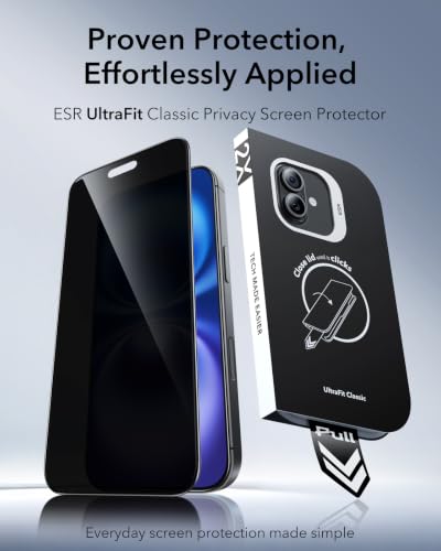 ESR 3 Pack for iPhone 16/15 Privacy Screen Protector, Classic - size: iPhone 16/15 6.1 inch