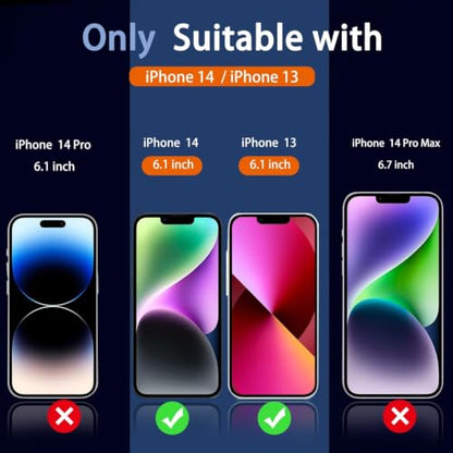 Ferilinso Privacy Screen Protector for iPhone 13/14, Tempered Glass - size: iPhone 14/13-6.1 IN