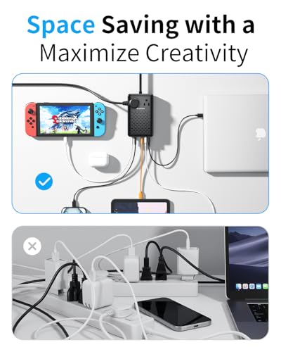 Charging Station 140W USB C Charger Block, Upgraded GaN III 8-in-1 Fast Charging Station Hub，PD 100W Laptop Charger Adapter Compatible with Compatible with MacBook Air/Pro,iPhone16/15,Galaxy S24 etc - color: Black PD 100W
