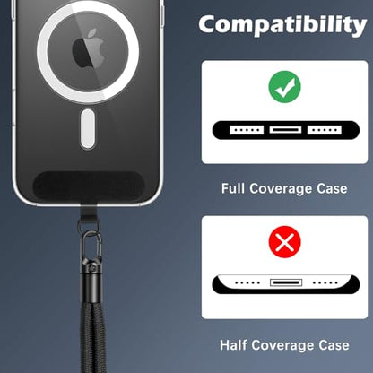 MoKo Phone Wrist Strap Anti-theft, Adjustable Phone Wrist Lanyard - color: Black+black