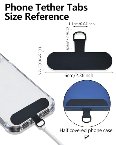 Fannoday Phone Tether Tab, 4 Pcs Universal Phone Lanyard Tab Used with Crossbody Strap, for Cell Phone Cases - color: White