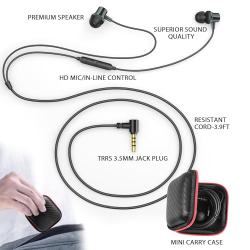 ASKUBSKU Wired Headphones Earphones for School Laptop PC Chromebook, Green - color: Green