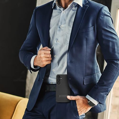 MOTIVE for Samsung Galaxy S25 Case with Belt Clip and Stand | 6.2" | Case & Holster, MagSafe compatible, built-in Kickstand Horizontal, 360° rotating belt clip, slim low-profile fit - size: s25