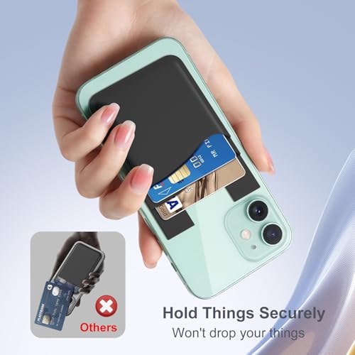 Sticky Card Holder for Back of Phone,3Pack Adhesive Phone Card Holder - color: Black x3