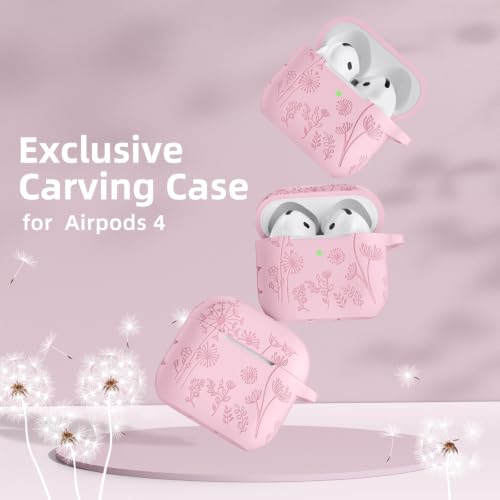 Lerobo for AirPods 4 and AirPods 5 Case with Cleaner Kit & Keychain, Pink - color: A-Pink, size: AirPods 5&4