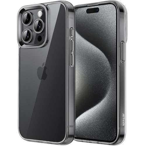 JETech Case for iPhone 15 Pro Max, Anti-Yellowing, Black | Shockproof Protection, Scratch Resistant Hard PC Back, Durable Transparent TPU Bumper - color: Black, size: iPhone 15 Pro Max