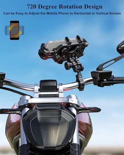 BRCOVAN Anti-Theft Motorcycle Phone Mount Holder with Vibration Dampener