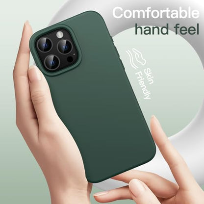 JETech Silicone Case for iPhone 16 Pro, Midnight Green | Silky Soft Touch, Shockproof Protection, Scratch Resistant, Microfiber Lining - color: Midnight Green, size: iPhone 16 Pro