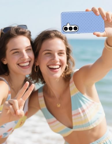 Magnetic Polka Dot Case for Samsung Galaxy A16 5G, Blue | Compatible with MagSafe, Cute Dots Aesthetic Design, Soft TPU and Hard PC Protective Phone Cover for Women Girls - color: Blue Polka Dot