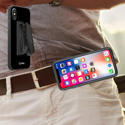 Belt Clip Cell Phone Holder – 3M Adhesive Belt Clip Phone Holster GPS, Walkie-Talkie Compatible with iPhone 14 Pro Max Plus 13 12 11 Galaxy Z Fold, Z Flip S22 S21 Google Pixel LG Moto