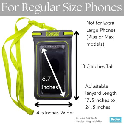 Floating Waterproof Phone Pouch for Regular Size Phones | Single (Grey) - color: Grey