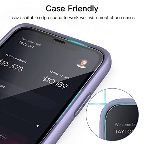 JETech Full-Coverage Screen Protector for iPhone 11/XR, 3-Pack | Black Edge Tempered Glass, Easy Installation Tool, HD Clear, Case-Friendly - size: iPhone 11/XR