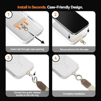Phone Lanyard with Wallet, Adjustable Crossbody Phone Strap(Beige) - color: Beige