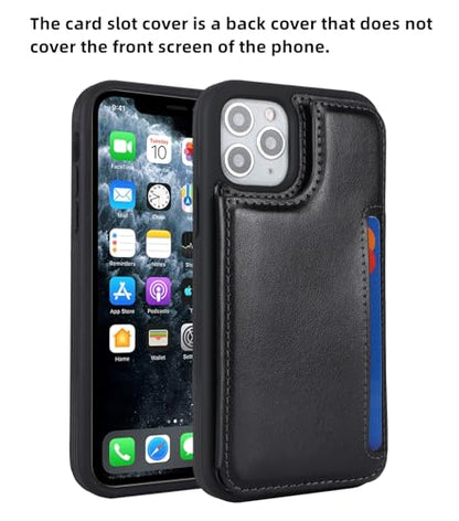 iCoverCase Compatible with iPhone 11 Pro Phone Case with Card Holder, Wallet Case for Women Men RFID Blocking PU Leather Protective Case 5.8 Inch (Black) - color: Black