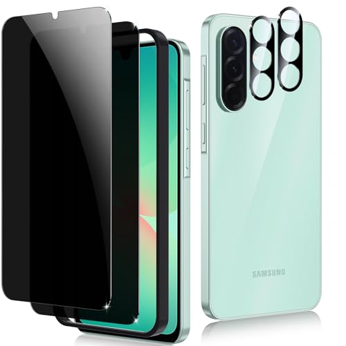 2+2 Pack for Samsung Galaxy A26 Privacy Screen Protector & Camera Lens Protector, Anti Spy Shatterproof Tempered Glass Film with Easy Installation Frame, Bubble Free Case Friendly - size: Samsung Galaxy A26