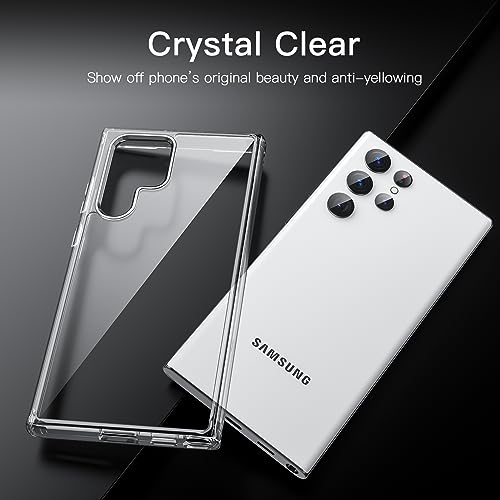 JETech Case for Samsung Galaxy S22 Ultra, Anti-Yellowing, Clear | Shockproof Protection, Scratch Resistant Hard PC Back, Durable Transparent TPU Bumper - color: Clear