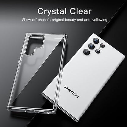JETech Case for Samsung Galaxy S22 Ultra, Anti-Yellowing, Clear | Shockproof Protection, Scratch Resistant Hard PC Back, Durable Transparent TPU Bumper - color: Clear