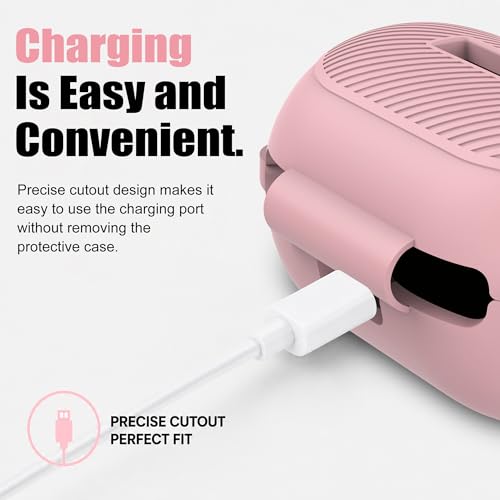 Case for Raycon Everyday Classic Headphones, Shockproof Soft Silicone Case for Raycon Earbuds Bluetooth Wireless, Ultra-Lightweight Protective Cover with Cleaning kit & Keychain, Pink - color: Pink