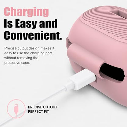 Case for Raycon Everyday Classic Headphones, Shockproof Soft Silicone Case for Raycon Earbuds Bluetooth Wireless, Ultra-Lightweight Protective Cover with Cleaning kit & Keychain, Pink - color: Pink