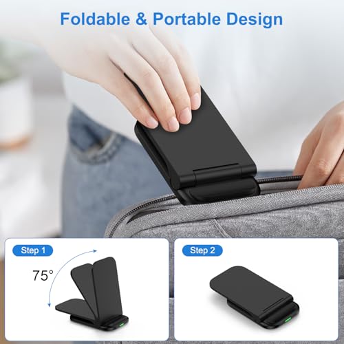 15W Wireless Charger Foldable for iPhone 18 Pro Max/17 Air/16 Pro Max/17e - size: Foldable-15W