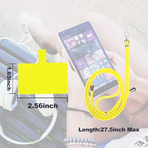 8 Packs Cell Phone Lanyards for Around The Neck,Adjustable Crossbody Phone Strap,Lanyard Phone Holder - color: Yellow