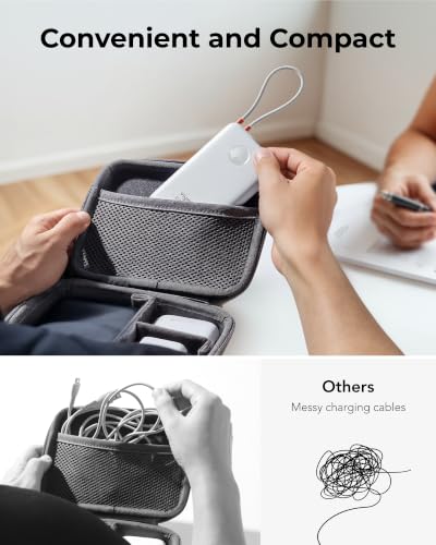 VIYISI 0.58” Slim Portable Charger Small 10000mAh with Built-in USB C Cable - color: White