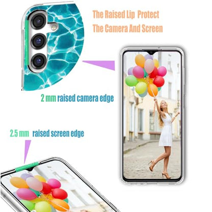 for Samsung Galaxy S24 FE Case for Girl Women Men, Full Protective Shockproof Slim Soft TPU Clear Phone Cover Cases with Design for Galaxy S24 FE,I Love Summer Vacation Blue Sea Beach - color: Vacation blue sea sunglasses