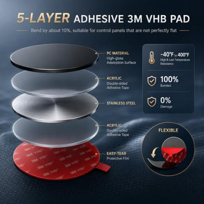 Phone Suction Pad for Car Dashboard, 3.2 Inch 3M VHB Mounting Disk for GPS - size: 1P