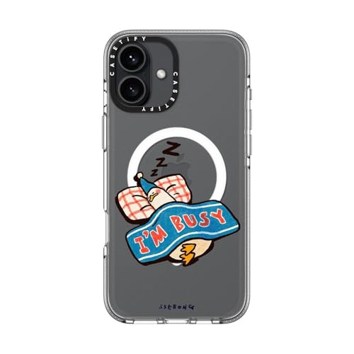 CASETiFY for iPhone 16 Plus Case - Impact Clear Compatible with MagSafe | Not Yellowing | 6.6 ft. 3x Military Grade Drop Protection | I'm so busy | Clear - color: I'm so busy, size: Iphone 16 Plus (6.7")