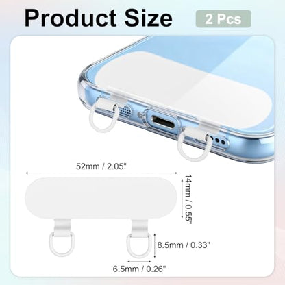 uxcell Double Ear Stainless Steel Clip Phone Lanyard Tab Ultra-Thin Phone - color: White
