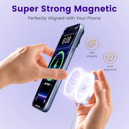 MagSafe 25W Wireless Charger for Apple Magnetic Fast Charging Pad - color: 2White