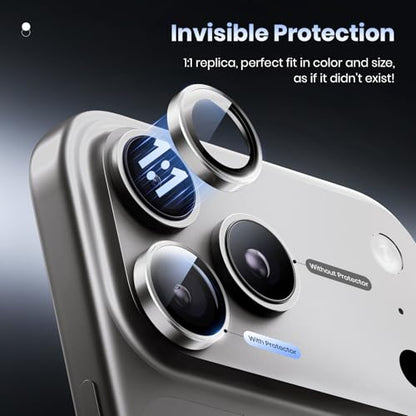 Hoerrye for iPhone 17 Pro Max/17 Pro Camera Lens Protector - Case Friendly - color: Gray