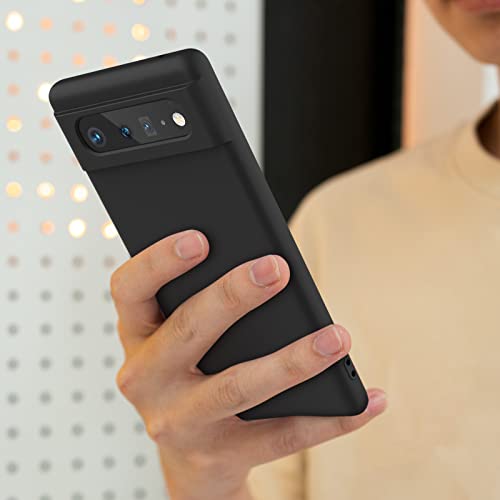 Silicone Phone Case Compatible with Google Pixel 6, Soft Protective Smart Phone Case for Women Men, Durable Anti-Scratch Shockproof Phone Cover Black - color: Black