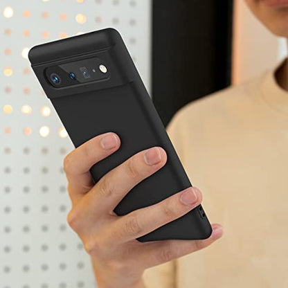 Silicone Phone Case Compatible with Google Pixel 6, Soft Protective Smart Phone Case for Women Men, Durable Anti-Scratch Shockproof Phone Cover Black - color: Black