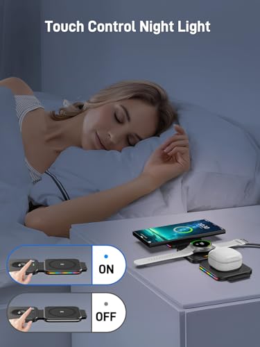 Magnetic Wireless Charger for Samsung, 3 in 1 Charging Station for Samsung