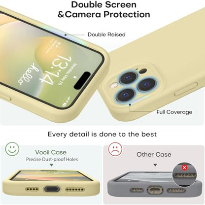 Vooii Compatible with iPhone 16 Pro Max Case, Liquid Silicone Upgrade [Camera Protection] [Soft Anti-Scratch Microfiber Lining] Shockproof Phone Case for iPhone 16 Pro Max 6.9 inch - Creamy Yellow - color: Creamy Yellow, size: iPhone 16 Pro Max