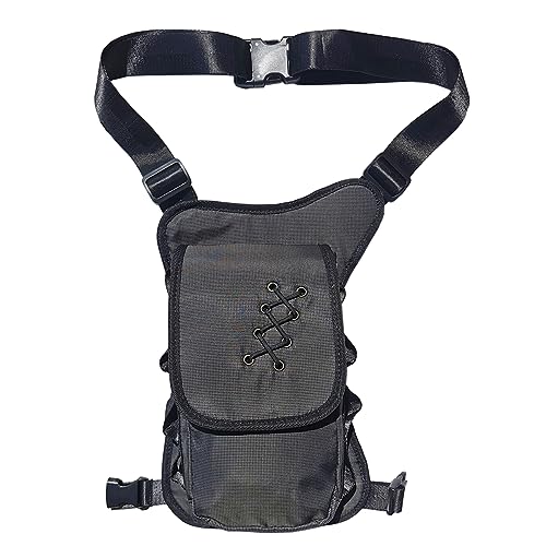 Thigh Pack, Larswon Leg Bag Thigh Pouch Bag Tactical Waist Bag Motorcycle Bag Waterproof - color: D- Gray