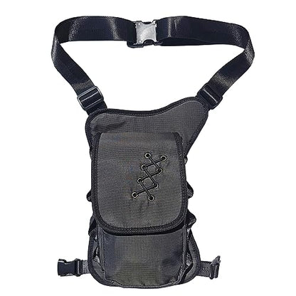 Thigh Pack, Larswon Leg Bag Thigh Pouch Bag Tactical Waist Bag Motorcycle Bag Waterproof - color: D- Gray