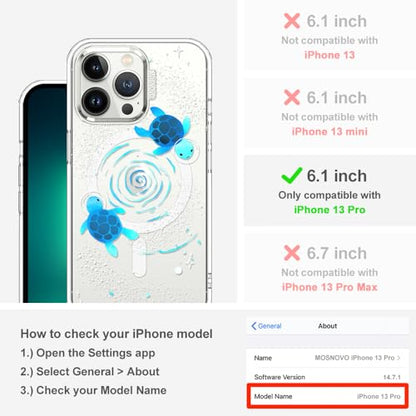MOSNOVO Case for iPhone 13 Pro, [Compatible with Magsafe] [Buffertech 6.6ft Military-Grade Drop Protection] [Anti Peel Off Tech] Clear Phone Case Design - Space Turtle - color: Space Turtle, size: iPhone 13 Pro