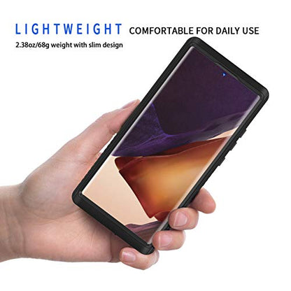 Lanhiem Galaxy Note 20 Ultra Case, IP68 Waterproof Dustproof Shockproof Case with Built-in Screen Protector, Full Body Sealed Underwater Protective Cover for Samsung Note 20 Ultra 6.9 inch, Black - size: for Note 20 Ultra