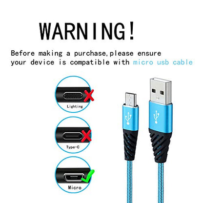 Bynccea Micro USB Cable Fast Charge,Nylon Braided Android USB Cable 6FT 5-Pack Phone Charging Cord Compatible with Samsung Galaxy S6 S7 Edge J3 J7,LG,HTC,Motorola,Sony,Xbox One,PS4