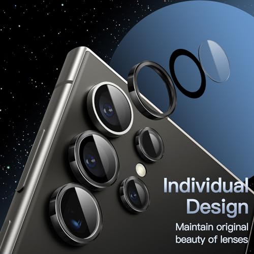 JETech Camera Lens Protector for Samsung Galaxy S24 Ultra, Black, 1 Set