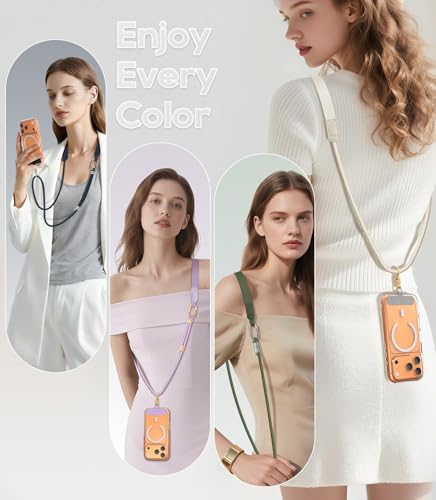 Phone Lanyard Crossbody with Phone Tabs, Adjustable Cellphone Lanyard with Skin-Friendly Neckband and Metal Carabiner - color: Army Green