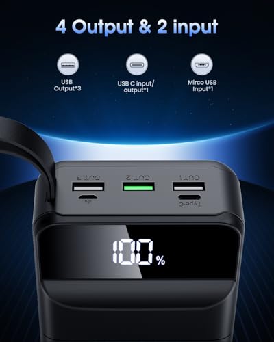 Portable Charger 60000mAh Power Bank 22.5W Fast Charging USB C Battery Pack