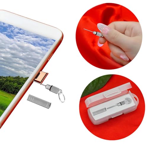 Yuly Eject Card Tray Open Pin Needle Key Tool Card Tray Pin Eject Tool Universal for Cell-Phone Cards Accessories Rolling Tray with Lid Small Portable Stainless Card Eject Removal