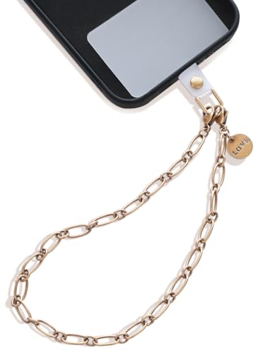 Phone Charm Detachable Metal Cellphone Wrist Strap for Women Girls, Cell Phone Lanyard - color: Bronze