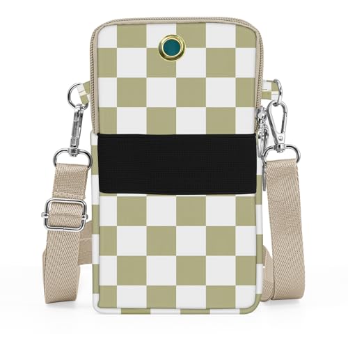 BIAOTIE Lightweight Small Crossbody bags Cell Phone Purses Travel Pouch Shoulder Bag for Women - color: Beige Check