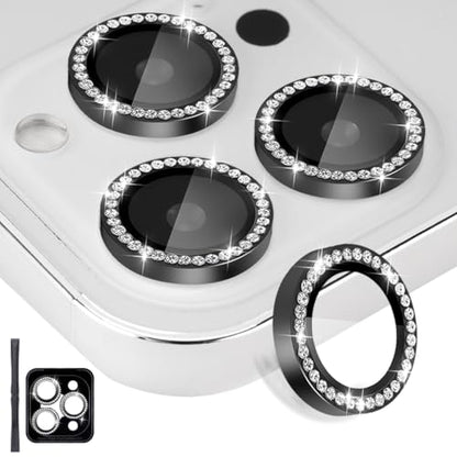 Camera Lens Protector for iPhone 16 Pro/16 Pro Max, Diamond Black - color: Diamond Black